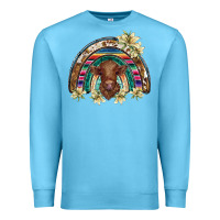 Ocean Blue scottish calf rainbow Premium Sweatshirt - BarkalooDesign