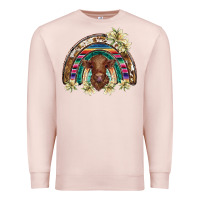 Pale Pink scottish calf rainbow Premium Sweatshirt - BarkalooDesign