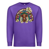 Purple scottish calf rainbow Premium Sweatshirt - BarkalooDesign