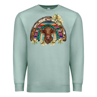 Seafoam scottish calf rainbow Premium Sweatshirt - BarkalooDesign