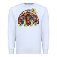 White scottish calf rainbow Premium Sweatshirt - BarkalooDesign