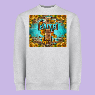 Western Faith Cross Butterfly Heavyweight Sweatshirt Designed By Lillyallendesigns