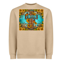 Mushroom Western Faith Cross Butterfly Heavyweight Sweatshirt - LillyAllenDesigns
