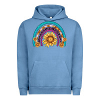 Pigment Pebble Blue rainbow sunflower Urban Hoodie - AdoDesignShop