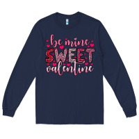 Navy be mine sweet valentine Long Sleeve Tee - OliviaCreatesArt
