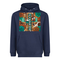 Navy blessed cross Heavyweight Hoodie - BarkalooDesign