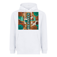 White blessed cross Heavyweight Hoodie - BarkalooDesign