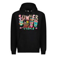 Black Summer Vibes Premium Hoodie - CowhideDigitalArt