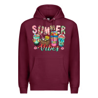 Burgundy Summer Vibes Premium Hoodie - CowhideDigitalArt