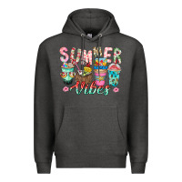 Charcoal Heather Summer Vibes Premium Hoodie - CowhideDigitalArt