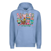 Colony Blue Summer Vibes Premium Hoodie - CowhideDigitalArt