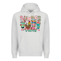 Dove Grey Summer Vibes Premium Hoodie - CowhideDigitalArt