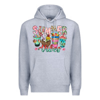 Heather Grey Summer Vibes Premium Hoodie - CowhideDigitalArt