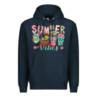 Navy Summer Vibes Premium Hoodie - CowhideDigitalArt