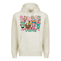 Oatmeal Heather Summer Vibes Premium Hoodie - CowhideDigitalArt