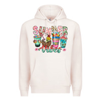 Pale Pink Summer Vibes Premium Hoodie - CowhideDigitalArt