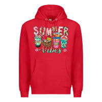 Red Summer Vibes Premium Hoodie - CowhideDigitalArt