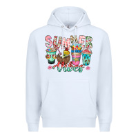 White Summer Vibes Premium Hoodie - CowhideDigitalArt