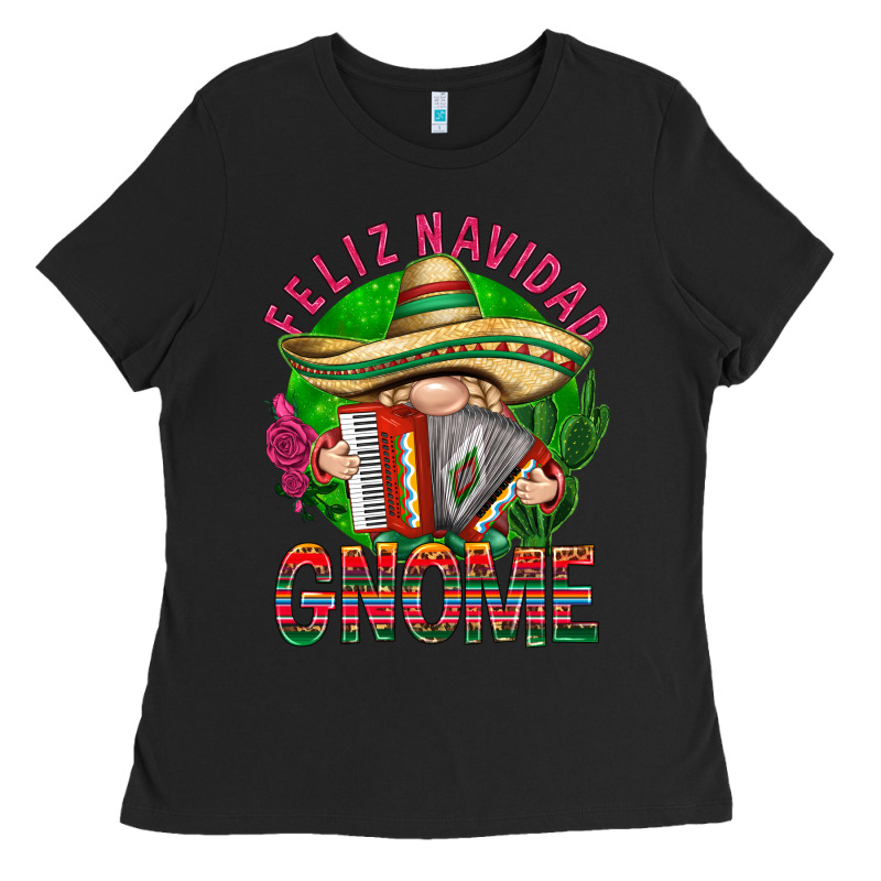 Feliz Navidad Gnome Ladies Tee by NancyCooperArtShop | Teevron