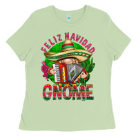 Matcha Feliz Navidad gnome Ladies Tee - NancyCooperArtShop