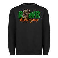 Black Rawr Dinosaur Heavyweight Sweatshirt - LillyAllenDesigns
