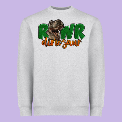 Rawr Dinosaur Heavyweight Sweatshirt Designed By Lillyallendesigns