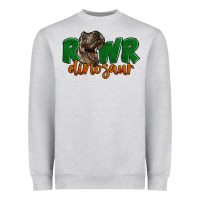 Heather Grey Rawr Dinosaur Heavyweight Sweatshirt - LillyAllenDesigns