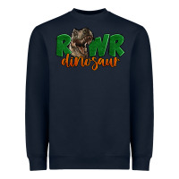 Navy Rawr Dinosaur Heavyweight Sweatshirt - LillyAllenDesigns