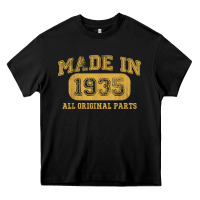 Black Made in 1935 87th Birthday Gifts 87 Year old Birthday T-Shirt Heavy Core Tee - longCreatives