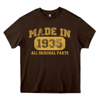 Chocolate Brown Made in 1935 87th Birthday Gifts 87 Year old Birthday T-Shirt Heavy Core Tee - longCreatives