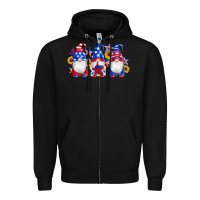 Black american flag gnomes sunflowers star Zipper Hoodie - Artiststas