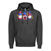 Charcoal Heather american flag gnomes sunflowers star Zipper Hoodie - Artiststas