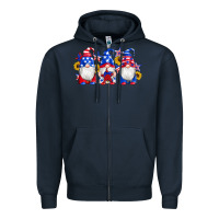 Navy american flag gnomes sunflowers star Zipper Hoodie - Artiststas
