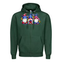 American Flag Gnomes Sunflowers Star Zipper Hoodie | Teevron