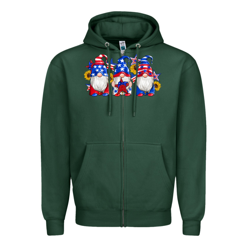 American Flag Gnomes Sunflowers Star Zipper Hoodie by Artiststas | Teevron