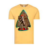 Vintage Mustard howling wolves arrowhead Vintage Tee - Jasminsmagicworld