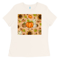 Bone Fall Pumpkins and Sunflowers with Leopard Ladies Tee - texasbilliewilder