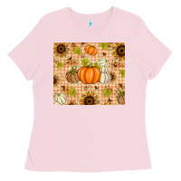 Fall Pumpkins And Sunflowers With Leopard Ladies Tee | Teevron