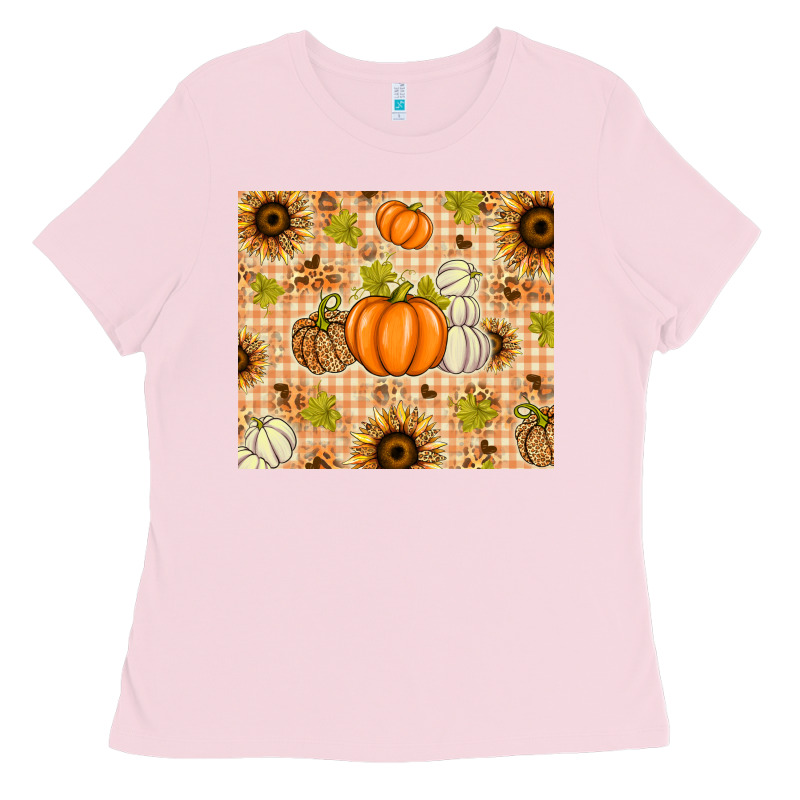 Fall Pumpkins And Sunflowers With Leopard Ladies Tee by texasbilliewilder | Teevron