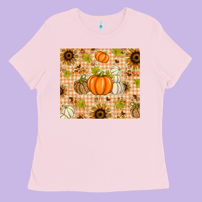 Fall Pumpkins And Sunflowers With Leopard Ladies Tee Designed By Texasbilliewilder