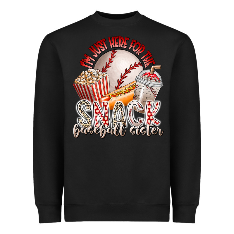 I Am Just Here For The Snack Baseball Sister Heavyweight Sweatshirt by RacoonDesign | Teevron