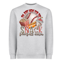Heather Grey i am just here for the snack baseball sister Heavyweight Sweatshirt - RacoonDesign