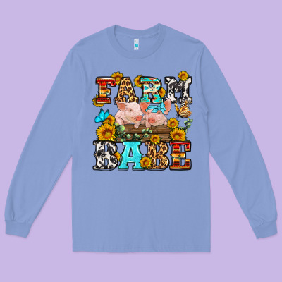 Western Farm Babe Long Sleeve Tee Designed By Oliviacreatesart