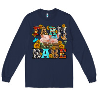 Navy western farm babe Long Sleeve Tee - OliviaCreatesArt