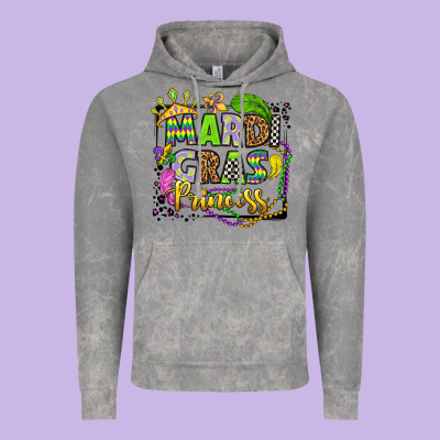 Mardi Gras Princess Vintage Hoodie Designed By Oliviacreatesart