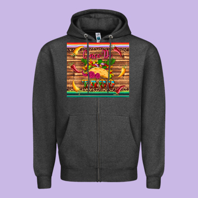 Cinco De Taco Paper Serape Leopard Wooden Zipper Hoodie Designed By Artiststas