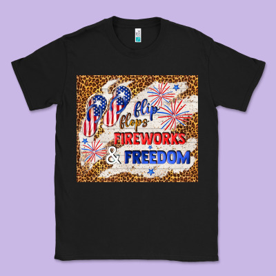 Flip Flops Fireworks & Freedom 4th Of July Classic Tee Designed By Tumblerdesignbyshophia