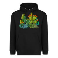 Black watercolor cactus Heavyweight Hoodie - BarkalooDesign