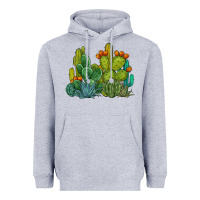 Heather Grey watercolor cactus Heavyweight Hoodie - BarkalooDesign