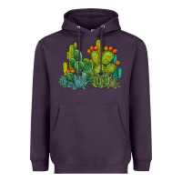 Plum watercolor cactus Heavyweight Hoodie - BarkalooDesign